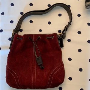 Coach Suede Drawstring Bag